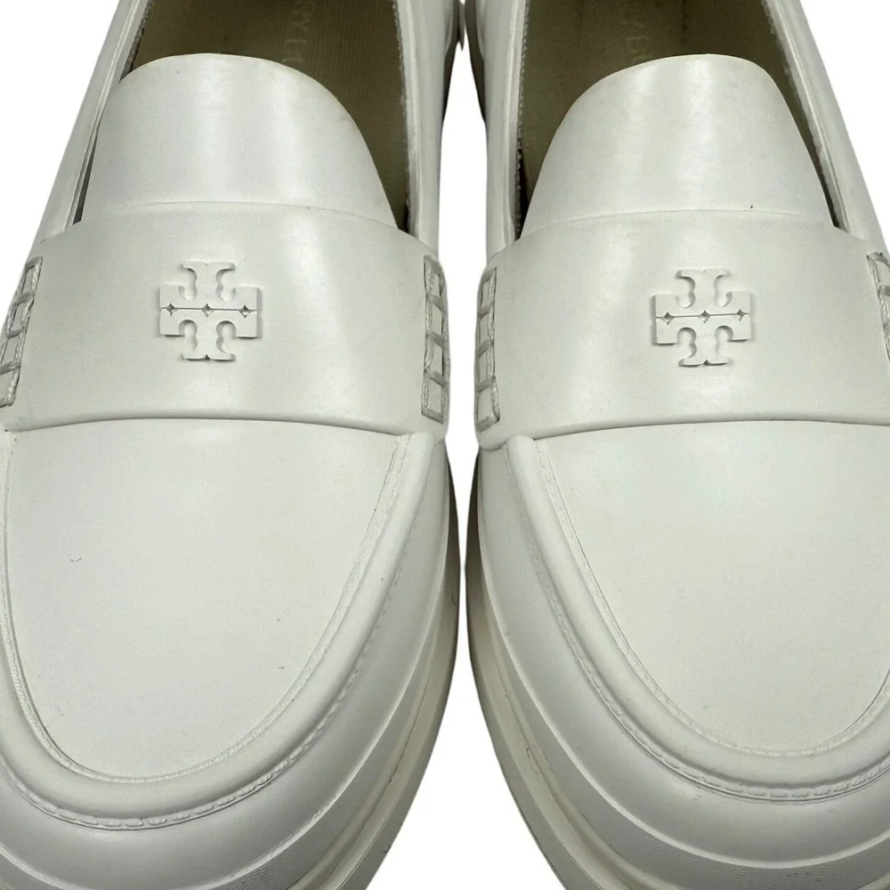 Tory Burch Women's Classic Rain Loafers, Off-White, Size 7